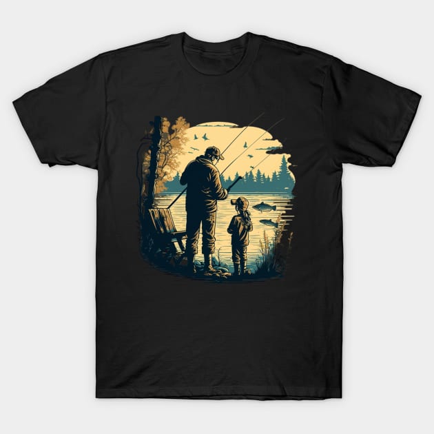 father with his daughter, Fishing T-Shirt by Art ucef